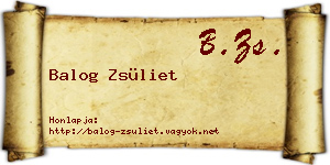 Balog Zsüliet névjegykártya